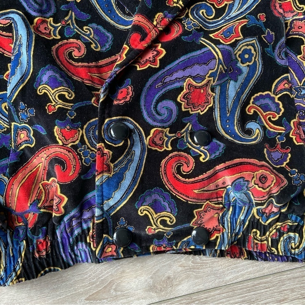 Vintage  Golden Horse Paisley Print Made in Japan Bomber Jacket - Picture 6 of 15